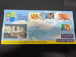 3-1-2024 (3 X 12) Cover Posted From Hong Kong To Australia - 2004 (with Numerous Stamps) - Briefe U. Dokumente