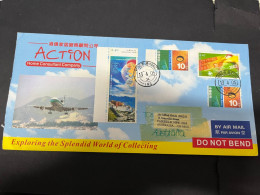 3-1-2024 (3 X 12) Cover Posted From Hong Kong To Australia - 2004 (with Numerous Stamps) CONCORDE At Back - Lettres & Documents