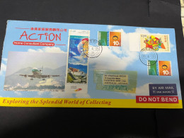 3-1-2024 (3 X 12) Cover Posted From Hong Kong To Australia - 2004 (with Numerous Stamps) CONCORDE At Back - Briefe U. Dokumente