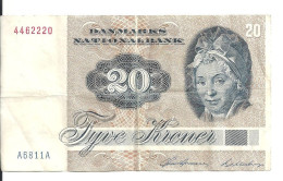 DANEMARK 20 KRONER 1979-88 VF P 49 C - Danemark