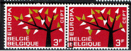 1222 Paire  **  Point Rouge B De Belgique - 1961-1990