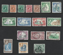 Jamaica 1938 - 1952 KGVI Definitives Simplified Short Set Of 17 To 10 Shillings FU - Jamaïque (...-1961)