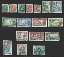 Jamaica 1938 - 1952 KGVI Definitives Simplified Short Set Of 17 To 10 Shillings FU - Jamaïque (...-1961)