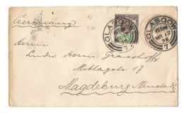 Cover Enveloppe Brief 1898 Glasgow UK Nach Magdeburg Deutschland Germany Postal Stationery - Cartas & Documentos