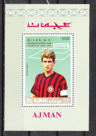 Ajman  - 1969. Milan Campione Europeo 1969/70. Rivera Capitano. European Champion 1969/70. Rivera Captain, MNH - Berühmte Teams