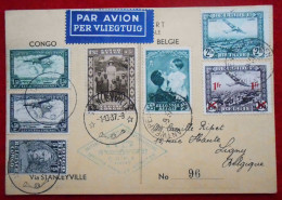 CPA 1937 Propagande Aéronautique Anvers/ Timbres Congo, Belgique, Poste Aérienne. De Anvers Vers Ligny Via Stanleyvillle - Usati