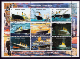 GUINEE N° 1412 à 1420  BATEAUX TITANIC Cachet Premier Jour - Guinée (1958-...)