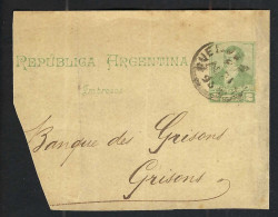 ARGENTINE Ca.1895: Fragment De LSC Entier De 2c De Buenos Aires Pour La Suisse - Covers & Documents