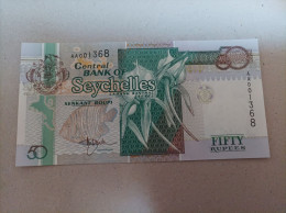 Billete Seychelles 50 Rupees, Nº Bajisimo, Serie A001368, Año 1998, UNC - Seychelles