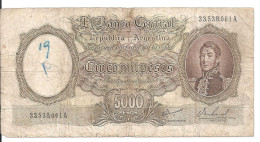 ARGENTINE 5000 PESOS ND1962-69 VG+ P 280 - Argentine