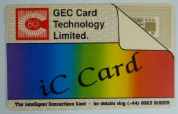 UK - Great Britain - Inteligent Contactless - IC Card - Green Reverse - Demo For GEC Card Technology - [10] Colecciones