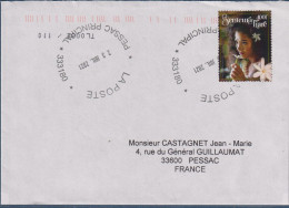 Polynésie Française, Oblitéré Sur Enveloppe, Senteur Tiare 100f (0.84€) - Covers & Documents