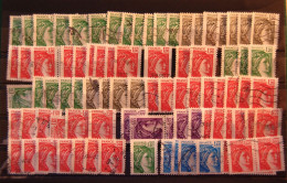 France - Sabine De Gandon  - Accumulation De 150 Timbres Sur Deux Cartes De Classement  "sabine De Gandon " Oblitérés - 1977-1981 Sabine (Gandon)