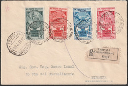 345 - 1933 - Cinquantenario Eritreo, La Serie Completa Su Quattro Diversi Aerogrammi Da Tripoli N. 23/31+A15/A21. Annull - Amtliche Ausgaben