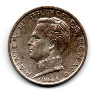 MONACO -- MONTE CARLO -- Monégasque -- Pièce De 5 Francs Argent 1966 -- RAINIER III - 1960-2001 Nouveaux Francs