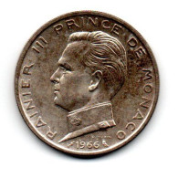 MONACO -- MONTE CARLO -- Monégasque -- Pièce De 5 Francs Argent 1966 -- RAINIER III - 1960-2001 Franchi Nuovi