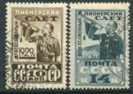 SOVIET UNION 1929 All-Union Pioneer Meeting Used.  Michel 363A-364A - Gebruikt