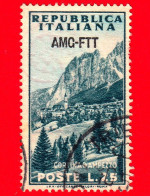 ITALIA - Trieste - AMG FTT - Usato - 1954 - Propaganda Turistica - Cortina D'Ampezzo - 25 - Afgestempeld