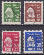 NO015 – NORVEGE - NORWAY – 1928 – HENRIK IBSEN – SG # 200/03 USED 15,75 € - Oblitérés