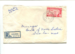 JAMAIQUE 1959 - Affranchissement Seul Sur Lettre Recommandée Pour Service Intérieur - Jamaïque (...-1961)