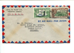 JAMAIQUE George VI - Affranchissement Sur Lettre Par Avion Pour L'Angleterre - Jamaica (...-1961)