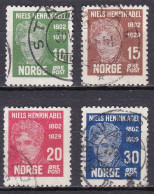 NO018 – NORVEGE - NORWAY – 1929 – NIELS HENRIK ABEL – SG # 213/6 USED 8,25 € - Oblitérés