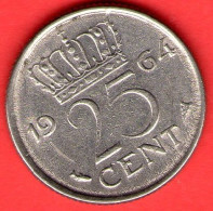 Paesi Bassi - Nederland - Pays Bas - 1964 - 25 Cents - SPL/XF - Come Da Foto - 1948-1980: Juliana