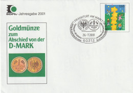 2001, Letter Unused, Europe Stamp, Coins - Enveloppes Privées - Neuves