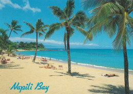 Maui Hawaii, Napili Bay Resort Beach Scene, C1980s/90s Vintage Postcard - Maui