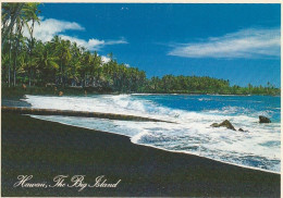 Big Island Of Hawaii, Kalapana Black Sand Beach Scene, C1980s/90s Vintage Postcard - Big Island Of Hawaii
