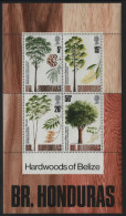 British Honduras 1971 MNH Sc 286a Hardwood Trees Of Belize Sheet Of 4 - Honduras Británica (...-1970)