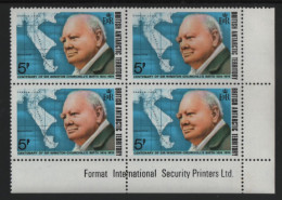 British Antarctic Territory 1974 MNH Sc 62 5p Churchill LR Corner Block - Ongebruikt