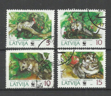 LETTLAND Latvia 1994 W.W.F. Michel 378 - 381 O - Oblitérés