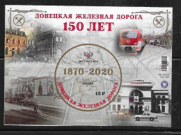 Donetsk Republic 2020 Train Tram Map Automotive Trains S/S Self Adhesive MNH Rare - Sonstige & Ohne Zuordnung
