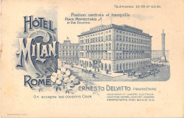 LAZIO - ROME - HOTEL MILAN - ERNESTO DELVITTO, PROPRIETAIRE - CARTE DESSINEE, ILLUSTRATEUR - PUBLICITE - Wirtschaften, Hotels & Restaurants
