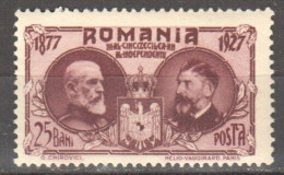 Rumänien; 1927; Michel 308 **; König Karl Und Ferdinand; Einzelstück; Bild1 - Unused Stamps