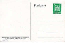 62089 - Deutsches Reich - 1925 - 5Pfg Adler PGAAnsKte "Gesellschaft Zur Erforschung D Postgeschichte", Serie I, Nr.2, * - Postkarten