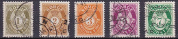 NO026A – NORVEGE - NORWAY – 1937 – POST HORN WITH WM – SC # 162/6 USED 8 € - Oblitérés