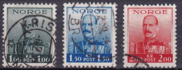 NO026D – NORVEGE - NORWAY – 1937 – HAAKON VII – SG # 255/7 USED 20 € - Oblitérés