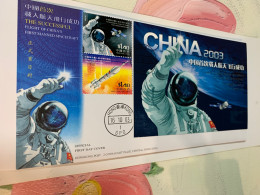 Hong Kong Stamp Space Flight China FDC Special - Lettres & Documents