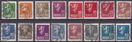 NO013A – NORVEGE - NORWAY – 1926-29 – STANDING LION –SG # 187/95 USED 16,50 € - Oblitérés