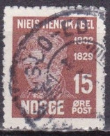 NO018B – NORVEGE - NORWAY – 1929 – NIELS HENRIK ABEL – SG # 214 USED 2,75 € - Oblitérés