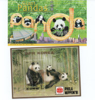 PANDA  2 Blocs  Neufs    Du Japon  Et De Coree - Blocks & Sheetlets