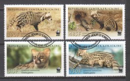 Central African Republic 2007 Mi 2948-2951 WWF - WILD CATS - Used Stamps