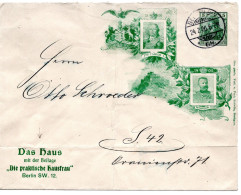 62166 - Deutsches Reich - 1906 - 5Pfg Germania PGAUmschlag "Wuerttemberg-Jubilaeum", Als OrtsBf BERLIN, Le Senkr Bug - Briefe