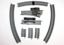 JOUEF HO 8 RAIL: 1 DECROCHAGE 1 AIGUILLAGE MANUEL 1 COUPURE 5 COURBE R=325 R=385, MODELISME FERROVIAIRE TRAIN (2105.262) - Vías Férreas