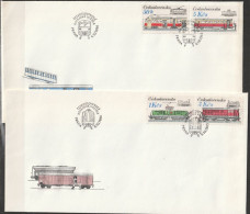 Tschechoslowakei 1986 FDC MiNr.2881 - 2884 Schienenfahrzeuge ( Dl 32 ) - FDC