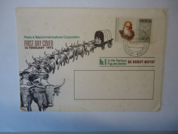 RHODESIA  FDC  COACH COW  ANIMALS 1972 PEOPLES  DR. REBERT MOFFAT - Other & Unclassified
