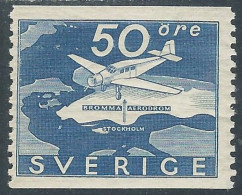 1936 SVEZIA POSTA AEREA AEROPORTO DI BROMMA MH * - RB9 - Neufs