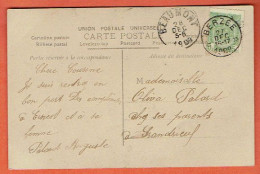 J - Relais - Sterstempel Berzée Vers Beaumont - Grandrieuf -Sivry-Rance 1909 - CP Fantaisie - Sterstempels